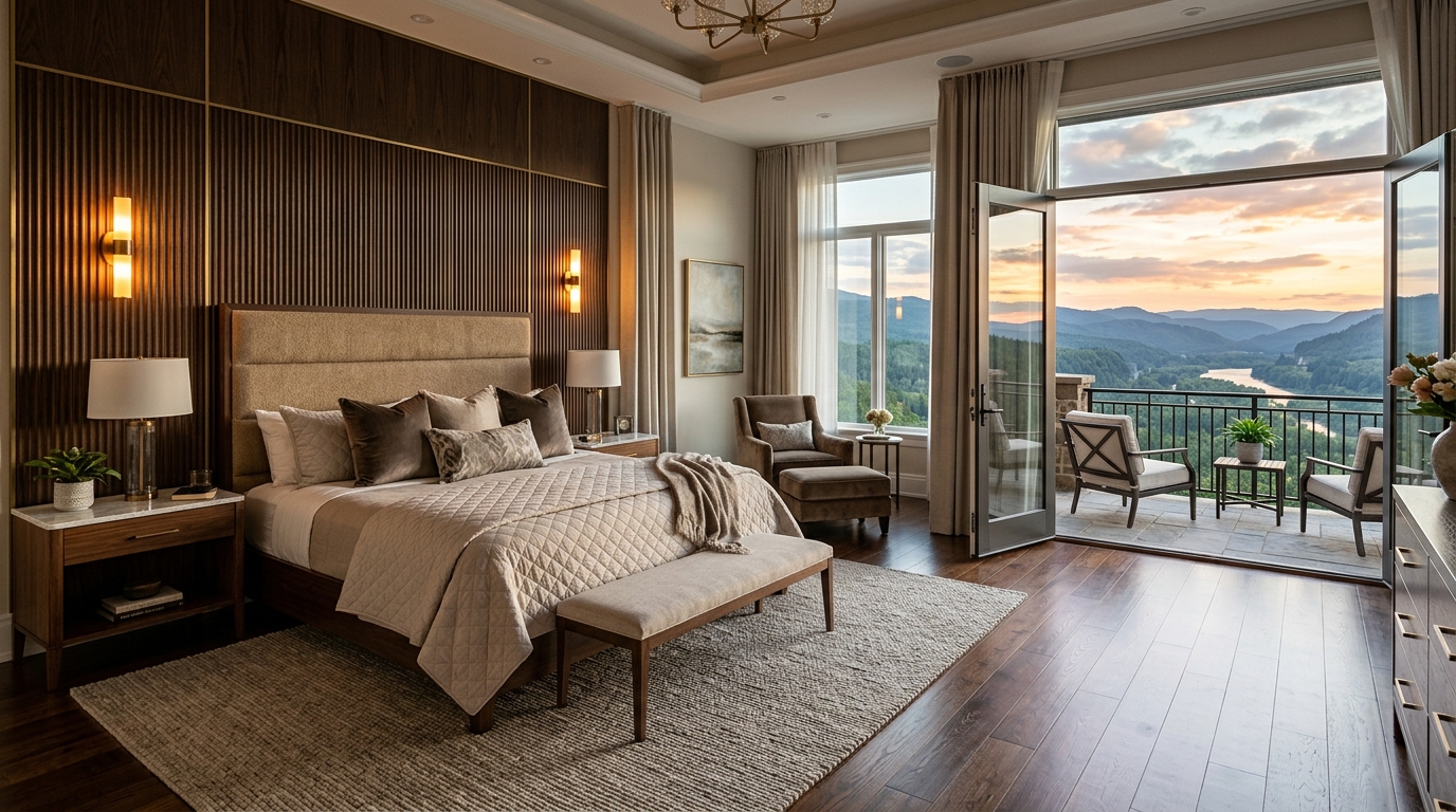 Master Bedroom Suite with balcony view