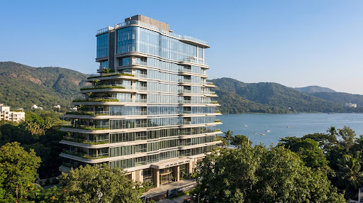 4 bhk lake facing flat in powai high rise tower elevation